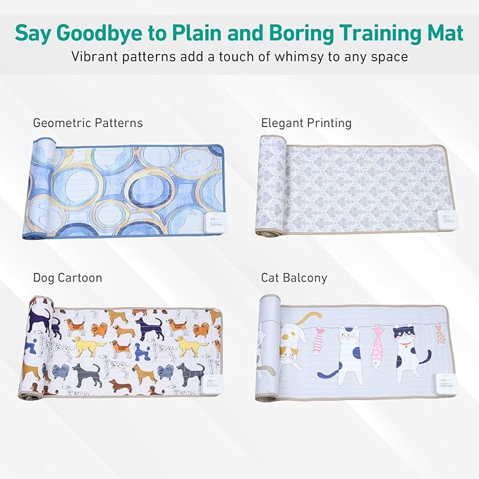 DOGNESS Rechargeable Pet Shock Mat, 59"x15" Safe Cat Repellent Mat Electronic Training Pads Keep Dogs and Cats Off Couch, Bed, Indoor Cat Deterrent Mat (Elegant Printing)