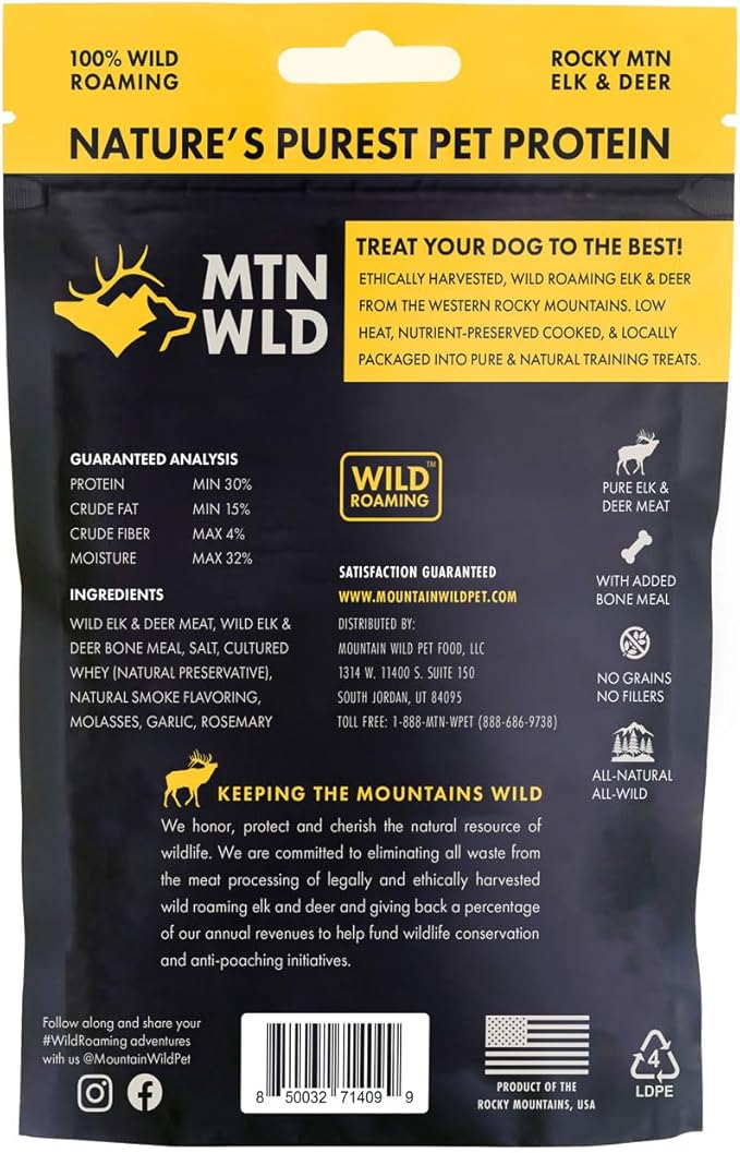 Training Treat Nibs for Dogs, Elk & Deer Protein, Rewards for Effective Dog Training, All Natural, No Fillers, No Artificial Preservatives (4 Ounce, 1, Count)