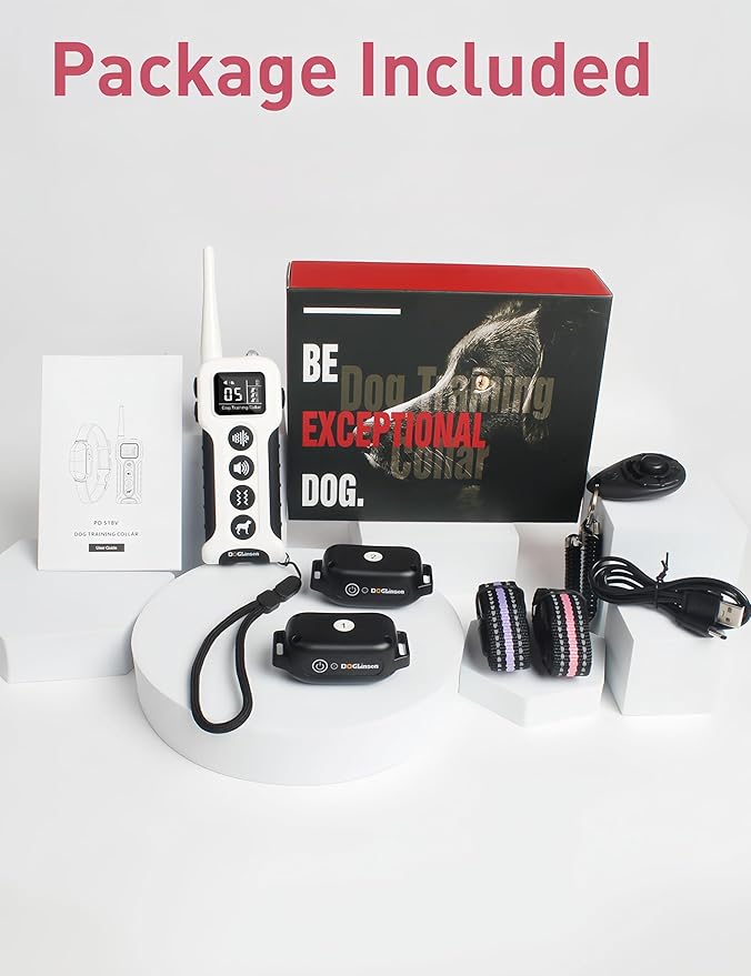 No Shock Dog Training Collar 2 Dogs, Dog Vibration Collar with Controller 3300Ft, No Shock Vibrating Dog Collar, Vibration Collar for Small Puppy Medium Dogs - No Prongs