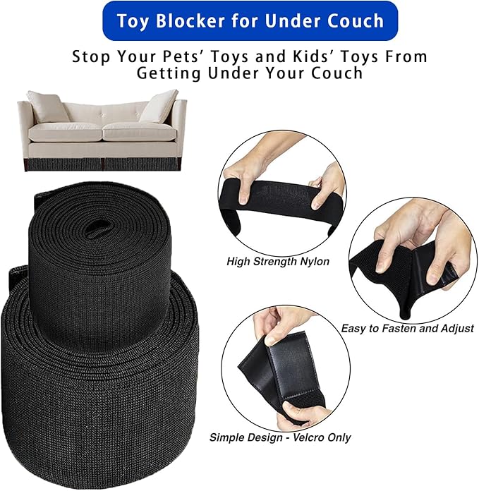 Under Couch Blocker for Kid and Pet Toys, Toy Blocker for Under Bed and Under Couch,Easy to Install, Stop Things from Going Under Sofa Bed and Other Furniture (5in x 132in)