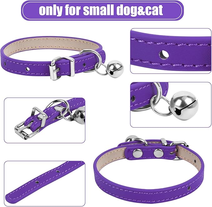 XXS Teacup Dog Collar, Purple, 3/8 inch Width