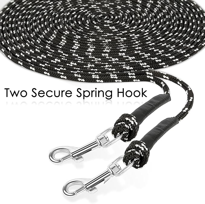 Rypet Reflective Cat Long Leash - 50 FT Escape Proof Walking Leads Yard Long Lead Durable Safe Personalized Extender Leash Traning Play Outdoor for Kitten, Puppy, Rabbit and Small Animals
