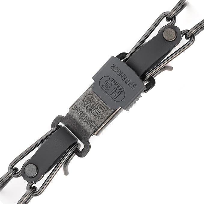 Herm Sprenger Black Stainless Steel Dog Collar with Quick Release ClicLock Buckle and Biothane Insert Training Collar Made in Germany (Black, 23in x 3.2mm(Neck Size up to19-20in))