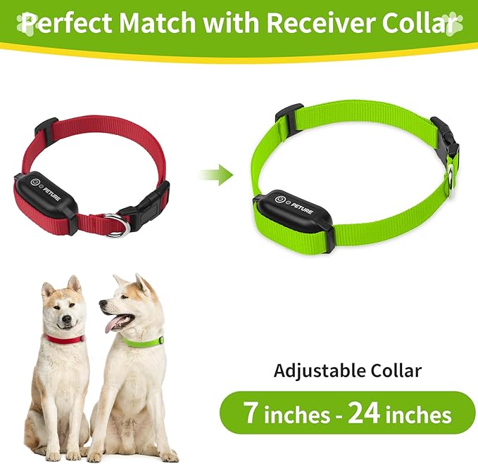 Replacement Collar for Shock Collar, Stylish & Comfortable Puppy Collar 2 Pack for Boy & Girl, Compatible with PetSafe Bousnic Sportdog Garmin Trainers for Small Medium Large Dogs (Green & Red)