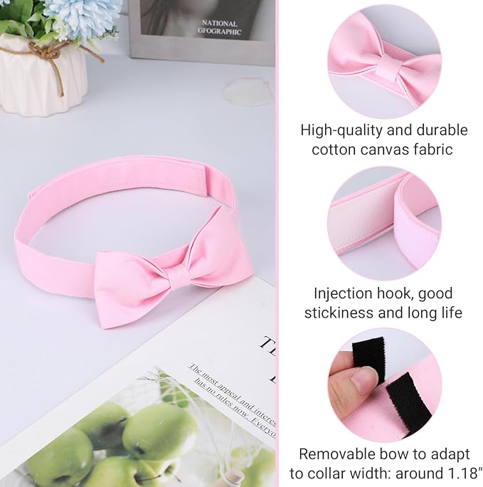 Segarty Dog Bow Ties for Large Dogs, Adjustable Pink Bowtie Collar, Durable Dog Neck Tie Tuxedo Comfortable Cotton Girl Pets Bows Grooming Accessories for Formal Wedding Holiday Birthday Gift Party