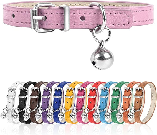 XS Dog Collar for Teacup Adjustable Teacup Dog Collar for Small Medium Large Dogs 3/8 inch Width (Pink, XS)