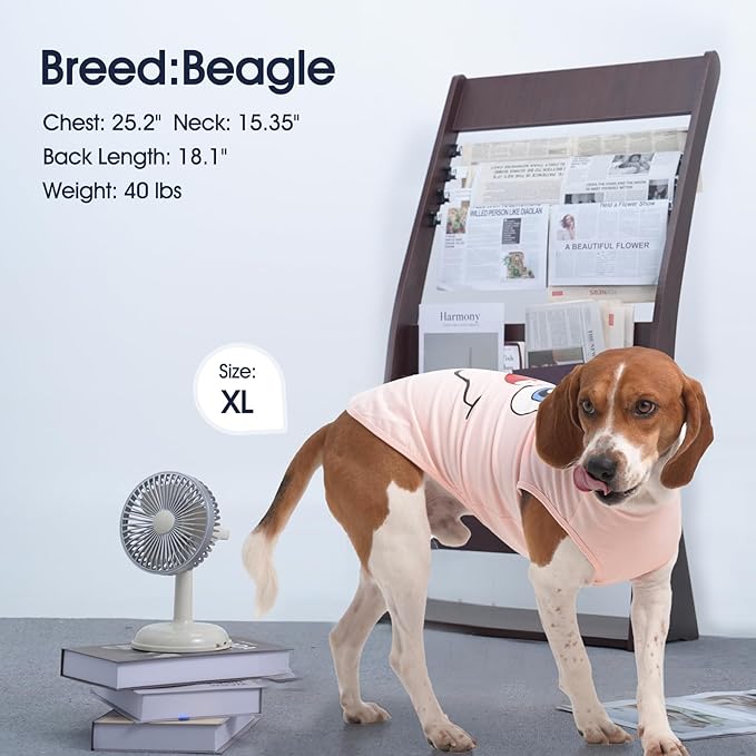 IECOii 2 Pack Pet Tank Top Tee Sleeveless| 4X-Large |Summer Dog Clothes Apparel,Pet Funny Costume Doggy T-Shirts Clothing for Large Dog Puppy Outfit Keep Body Heat Hot Weather Photo Shoot, Pink+Blue