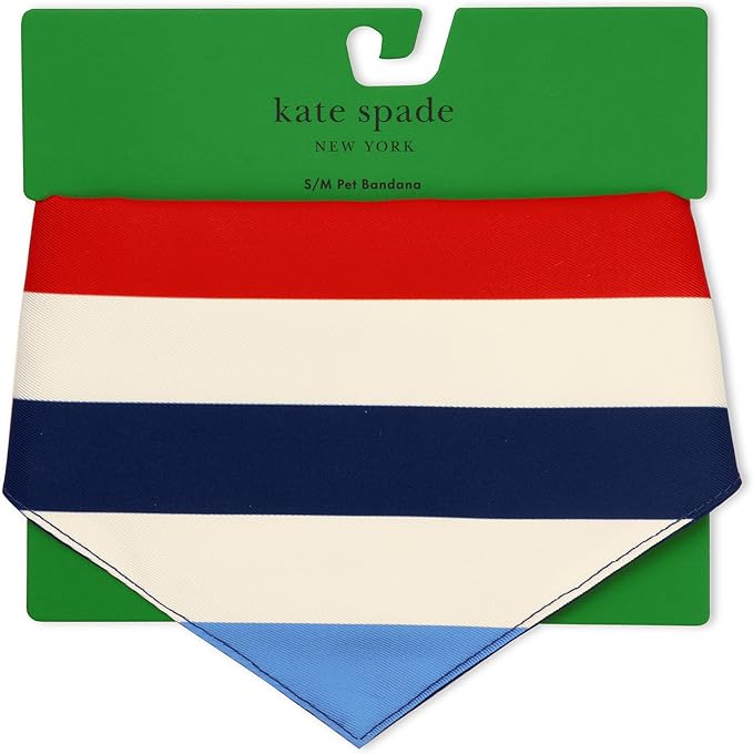 kate spade new york Pet Bandana for Boy or Girl Dogs, Lightweight Bandana for Dog, Cute Dog Scarf for Small or Medium Pets, Adventure Stripe