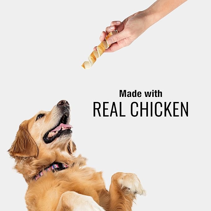 Good ‘n’ Fit Spirals Made with Real Chicken, 12 Count, Treat Your Dog to Long-Lasting and Highly Digestible Rawhide Chews