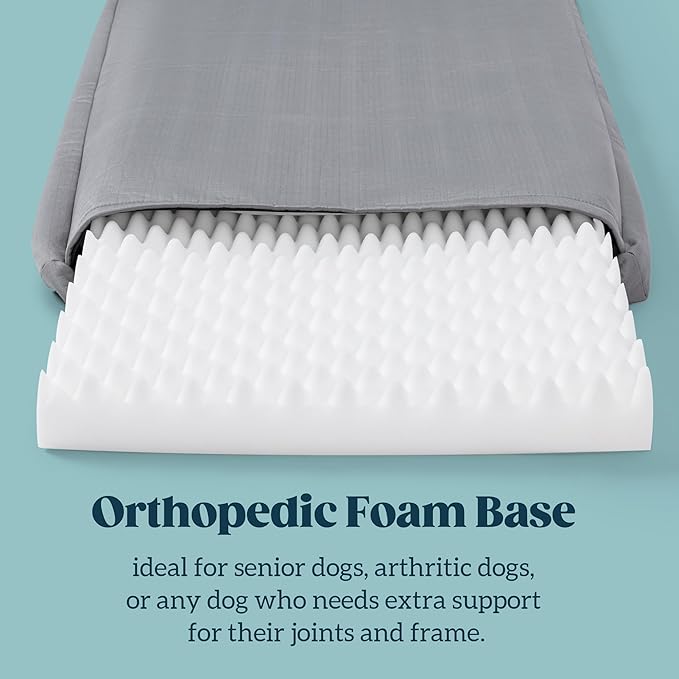 Cybarmour Indestructible Dog Bed - Outdoor Waterproof Chew Proof Dog Crate Pad - Orthopedic Kennel Mat for Aggressive Chewers - Medium Breeds & Fits 30-Inch Crate - 29"x18", Limestone