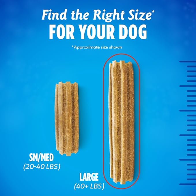 Dentalife Plus Digestive Support Dog Treats for Large Dogs 40 lbs. and up, Cleans Teeth, Freshens Breath, & Supports Healthy Gut, Chicken & Pumpkin Flavor, 22.6 oz., 19 Chews