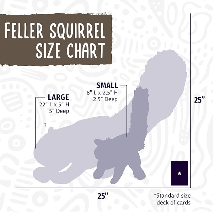 HuggleHounds Plush Dog Toy - Fuzzy Dog Toy, Soft Fleece, Interactive Durable Stuffed, For Small and Large Breeds with Squeaker - Feller Squirrel, Large