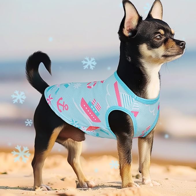 KYEESE 2 Pack Dog Cooling Shirts for Medium Dogs Summer Lightweight Sleeveless Vest Breathable Instant Cooling Dog Vest Quick Dry Sleeveless Vest Pet T-Shirts for Hunting, Training, Camping,XL