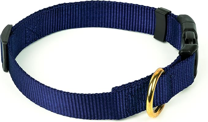 Country Brook Petz - American-Made Dog Collar for Large, Medium, and Small Dogs and Puppies - Deluxe Heavy Duty Nylon in 33 Dazzling Colors (Extra Large, 1 Inch Wide, Navy Blue)
