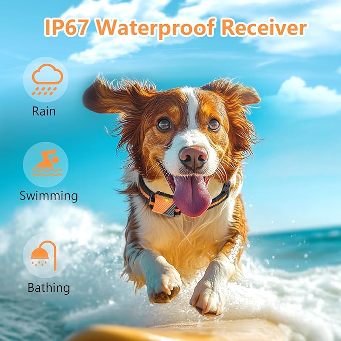 Shock Collar for Dogs, Dog Training Collar with Remote Control for 2 Dogs, 3 Training Modes with Beep, Vibration and Satic, Waterproof, Rechargeable E Collar for Large Medium Small
