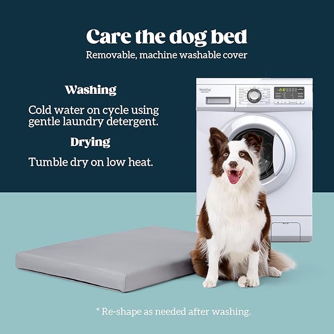 Cybarmour Indestructible Dog Bed - Outdoor Waterproof Chew Proof Dog Crate Pad - Orthopedic Kennel Mat for Aggressive Chewers - Medium Breeds & Fits 30-Inch Crate - 29"x18", Limestone