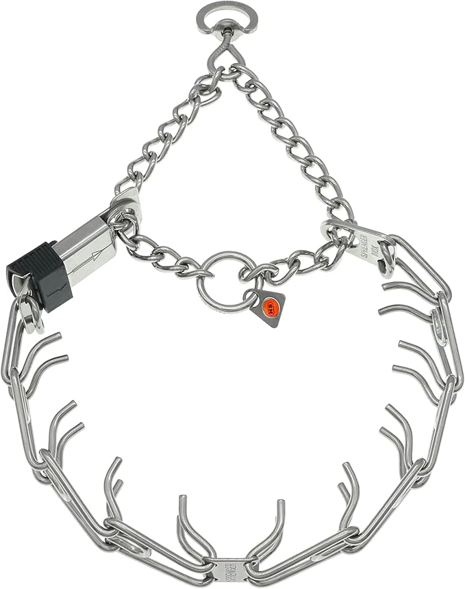 Herm Sprenger Stainless Steel Dog Collar with Quick Release ClicLock Buckle for Small Medium Large Dogs Training Collar for Dogs Made in Germany (23in x 3.2mm)