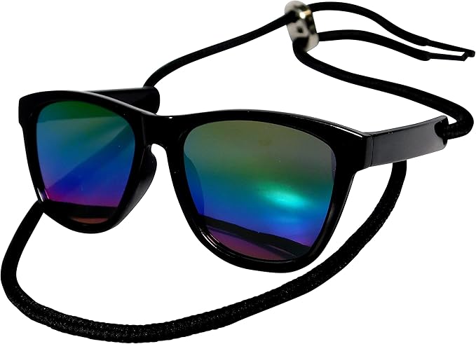 G014 Dog Cat Pet 80s Sunglasses Goggles for Small Breeds up to 15lbs (2-Pack Black+ Black-Rainbow Mirror)