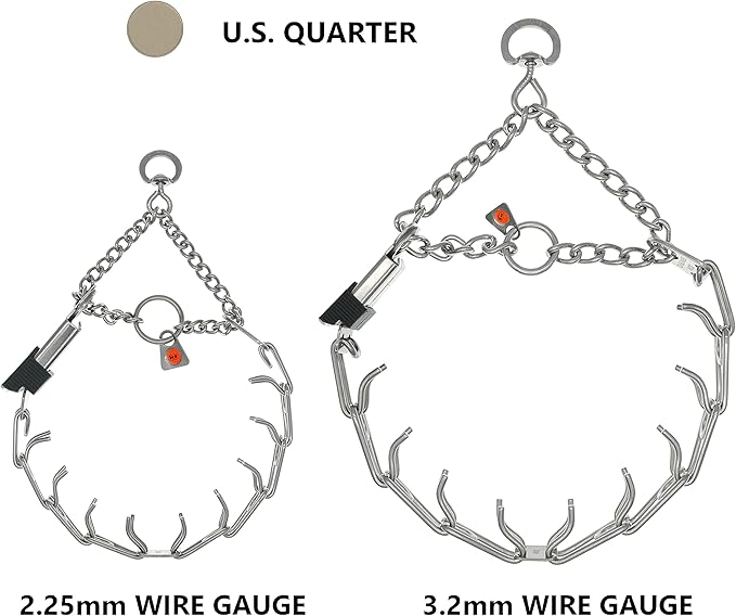 Herm Sprenger Dog Training Prong Collar with Quick Release ClicLock Buckle for Small Medium Large Dogs Stainless Steel Collar for Dogs Made in Germany (16in x 2.25mm)