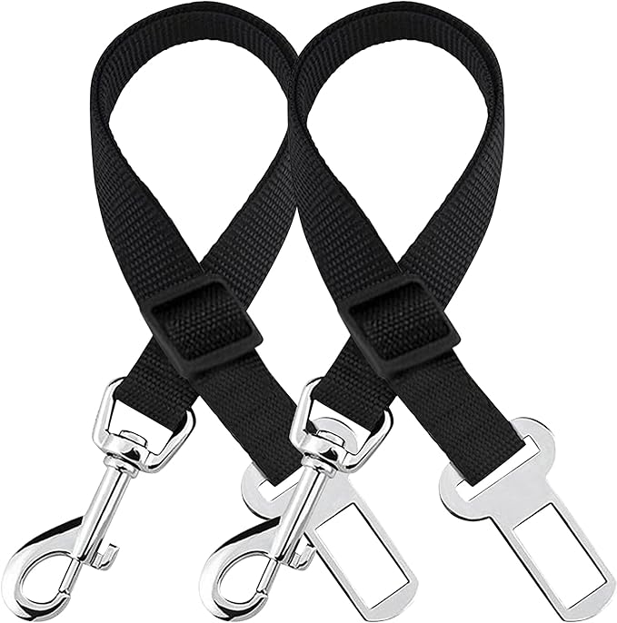 SunGrow Dog Seat Belt for Car, Adjustable Nylon Pet Seatbelt, Supports All Cars, Dog Car Leash Seat Belt, Seatbelt for Dogs, Cats & Ferrets Travel Harness