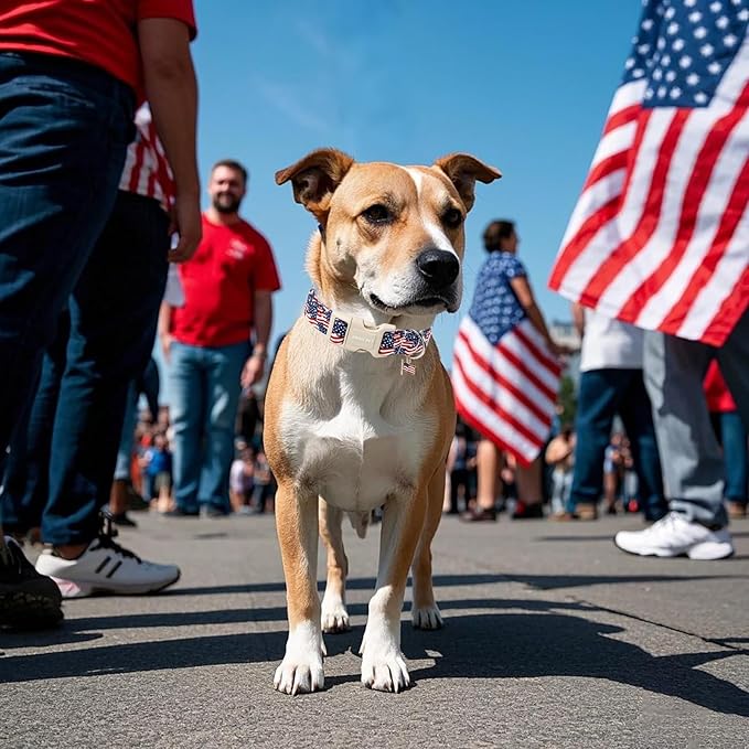 ARING PET American Flag Dog Collar-Cute 4th of July Dog Collars, Adjustable Patriotic Pet Collars Puppy Collar with Quick Release Buckle
