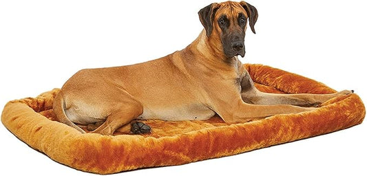 MidWest Homes for Pets Bolster Pet Bed for Dogs & Cats 54L-Inch Cinnamon Dog Bed or Cat Bed w/Comfortable Bolster | Ideal for Giant Dog Breeds (Great Dane/Mastiff) & Fits a 54-Inch Dog Crate