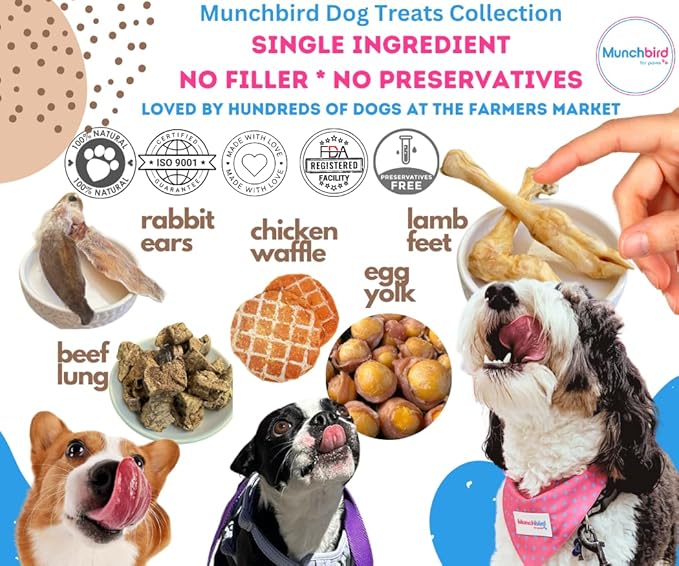 Dehydrated Rabbit Ears 100g (3.5 oz) 12-15 pcs for Dogs, European Furry Rabbit Ear Natural Fiber for Pets, Rawhide Free Alternative to Pig Ears Dog Treats, Ear Size Varies