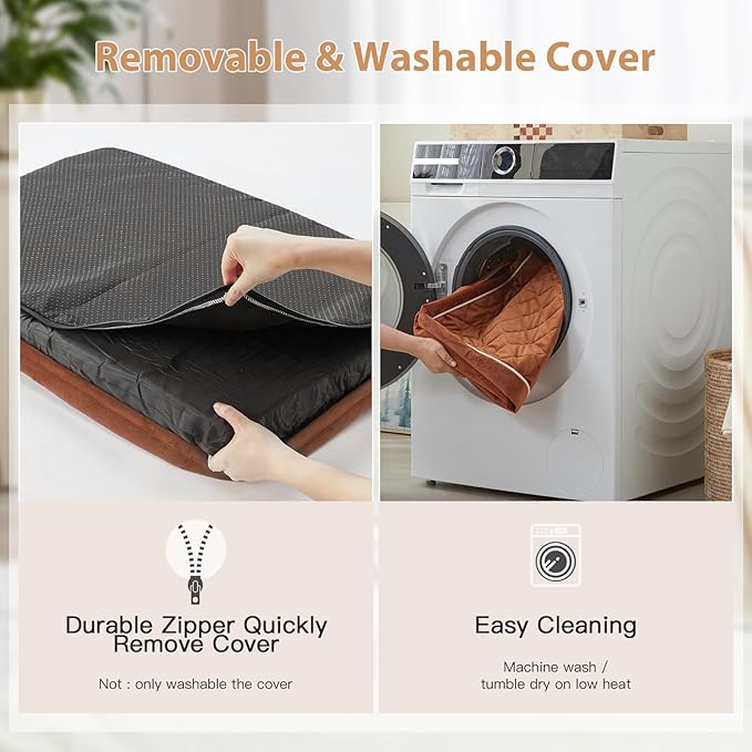 WNPETHOME Orthopedic Dog Beds - Extra Large Waterproof, Washable Cover & Anti-Slip Bottom, Egg Crate Foam, Multi-Needle Quilting XL Dog Crate Bed