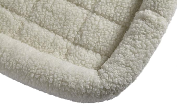 MidWest Homes for Pets 30L-Inch White Fleece Dog Bed or Cat Bed w/ Comfortable Bolster, Ideal for Medium Dog Breeds & Fits a 30-Inch Dog Crate, Easy Maintenance Machine Wash & Dry, 1-Year Warranty, Model:40230