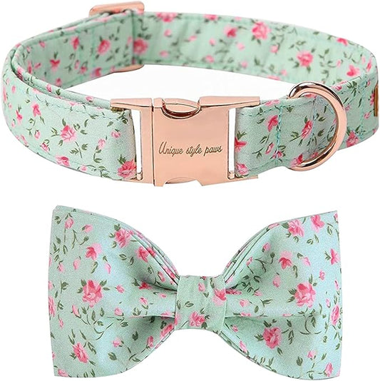 Unique Style Paws Pet Soft &Comfy Bowtie Dog Collar and Cat Collar Pet Gift for Dogs and Cats 6 Size and 7 Patterns