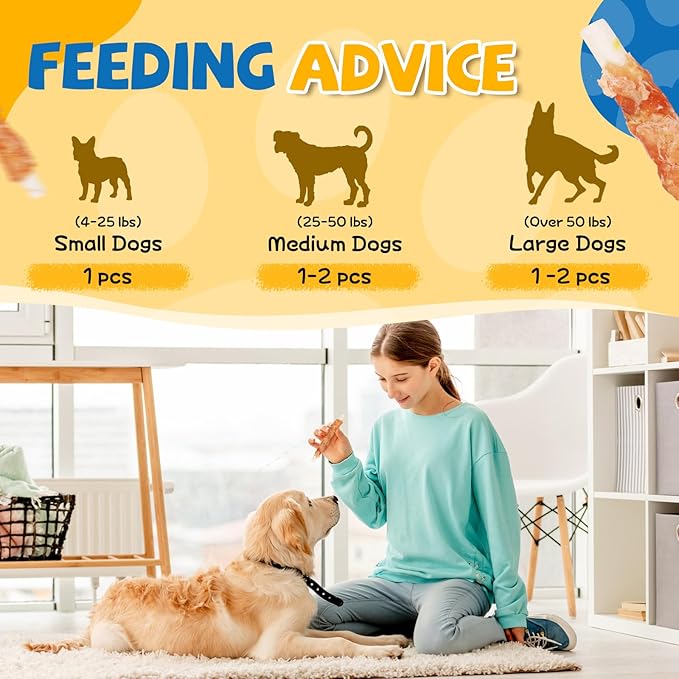 Chicken Wrapped Rawhide Dog Treats,Healthy Training Sticks, Teeth Cleaning Dog Chews w/Glucosamine Chondroitin