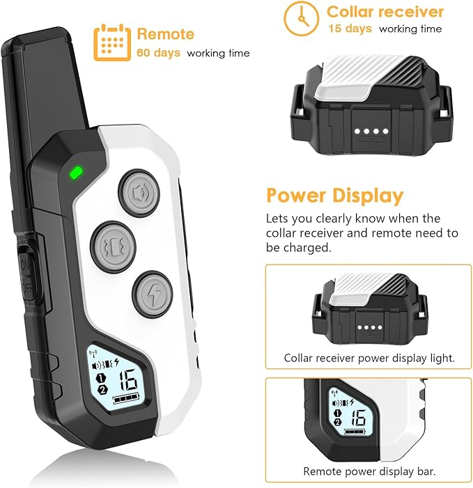 Shock Collar for Dogs, IP67 Waterproof Dog Training Collar with Remote, 3 Training Modes with Beep, Vibration, and Safe Static, Rechargeable E Collar for Large Medium