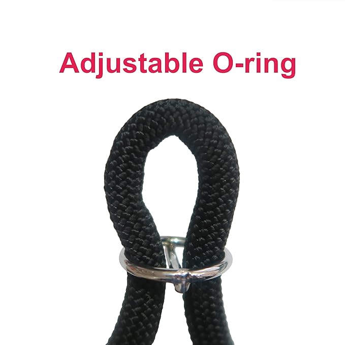 Braided Round Martingale Dog Collar, Training Collar with Slidable Stop Ring - Ideal for Small Dogs (S(1/3") - 16" Long, Black)