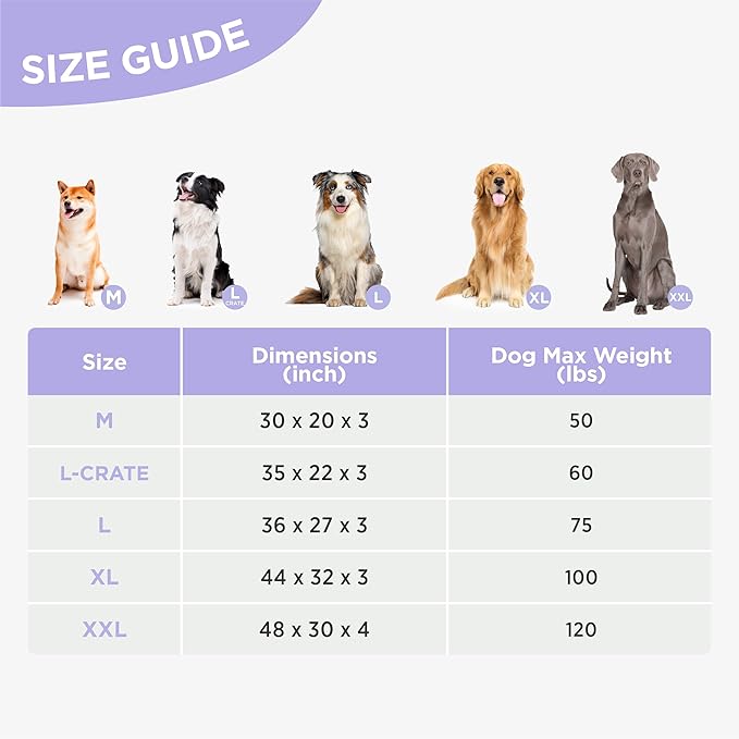 Lesure Outdoor Waterproof Dog Bed for Medium Sized Dogs, Orthopedic Egg Crate Foam Pet Bed with Oxford Fabric Surface and Removable and Durable Cover, Machine Washable, 30''x20'', Navy