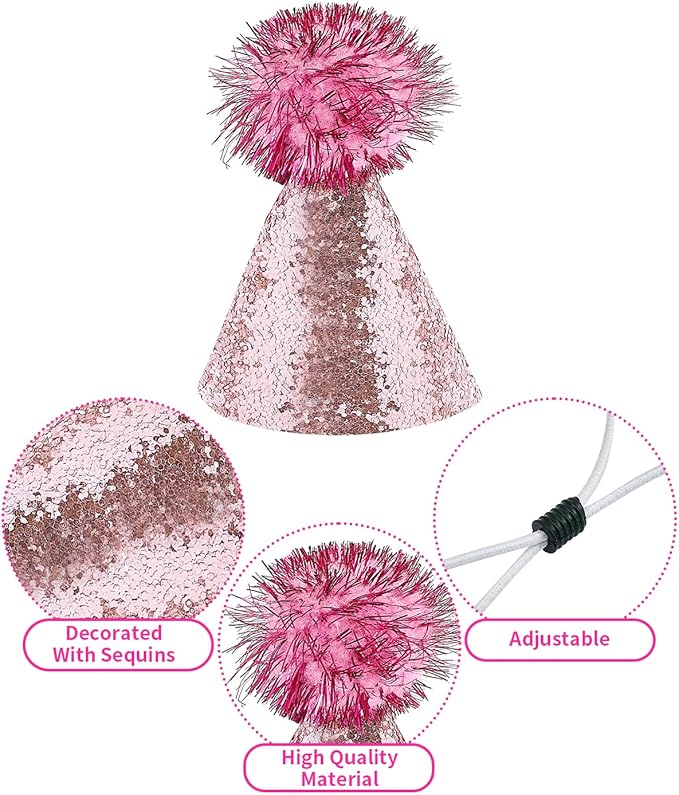 PET SHOW 20 Pack Mini Small Dog Hats Cat Birthday Party Hat Rabbit Hats for Holiday Wedding Puppies Kittens Costume Accessories