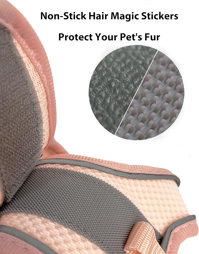 Dog Harness and Leash Set - Medium and Small Dog, Puppy, Vest Style - Peach