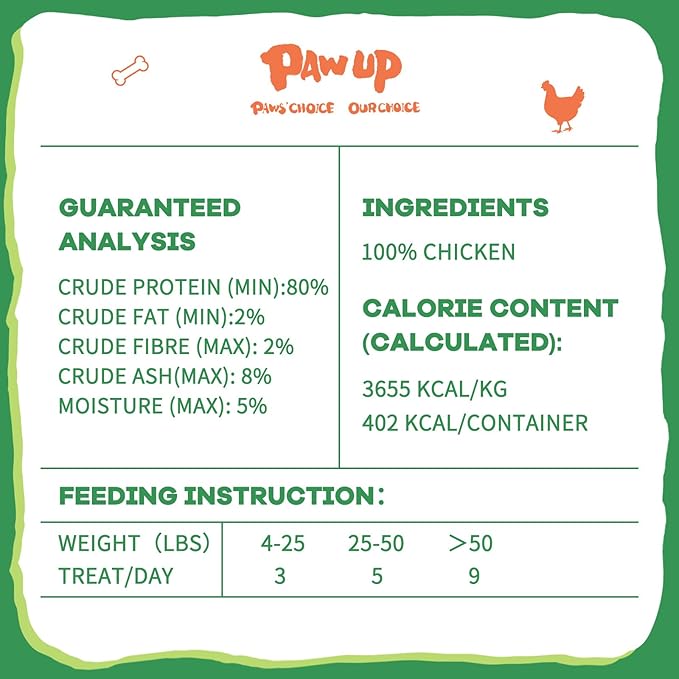 Freeze Dried Cat Treats, Raw Chicken Food for Dogs Cats, Single Ingredient, High Protein Natural Healthy Topper, 3.8 oz