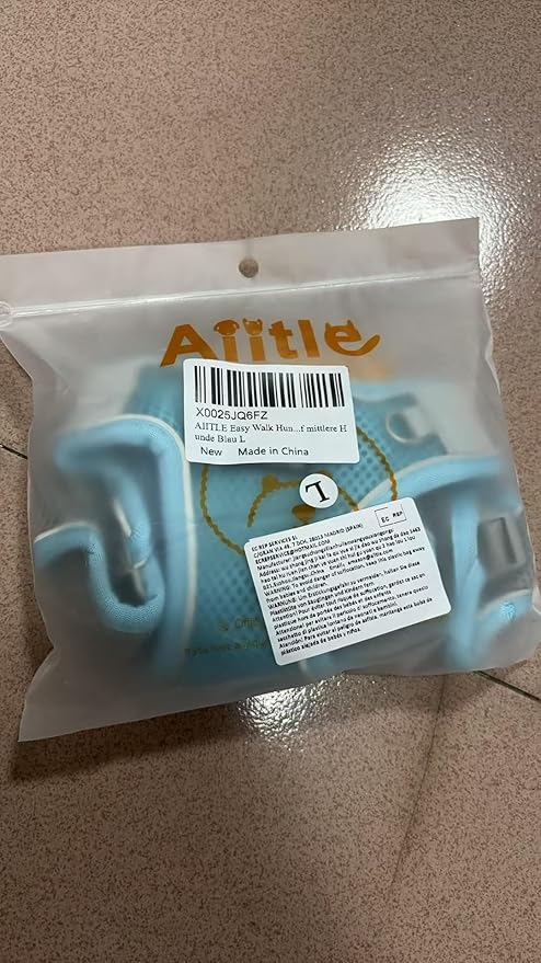 AIITLE Easy Walk Dog Harness and Leash Set - Pet Supply No Pull, Step in Adjustable Dog Harness with Padded Vest for Spring, Dog Harness No Choke Over, Easy to Put on Medium Dogs Blue L
