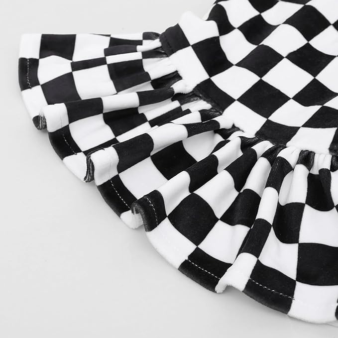 CuteBone Turtleneck Dog Velvet Dress Puppy Skirt Costume Pet Clothes Cat Apparel with Bow Hair Rope for Small Dogs CVD15M