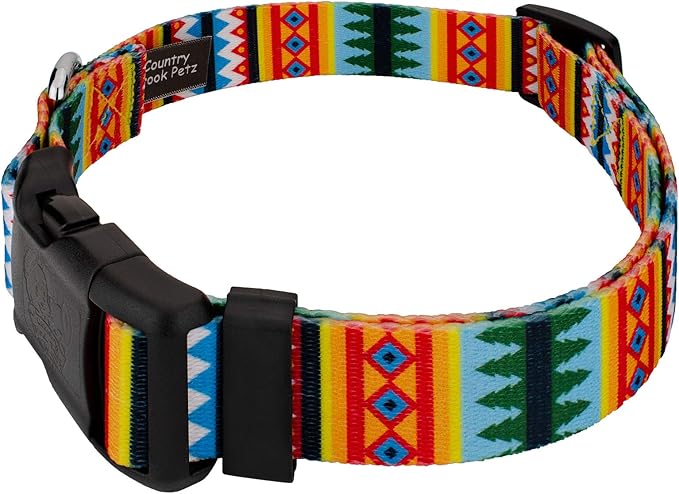 Country Brook Petz - Deluxe Summer Pines Dog Collar - Made in The U.S.A. - Country and Western Collection Featuring Rustic Designs (1 Inch, Extra Large)