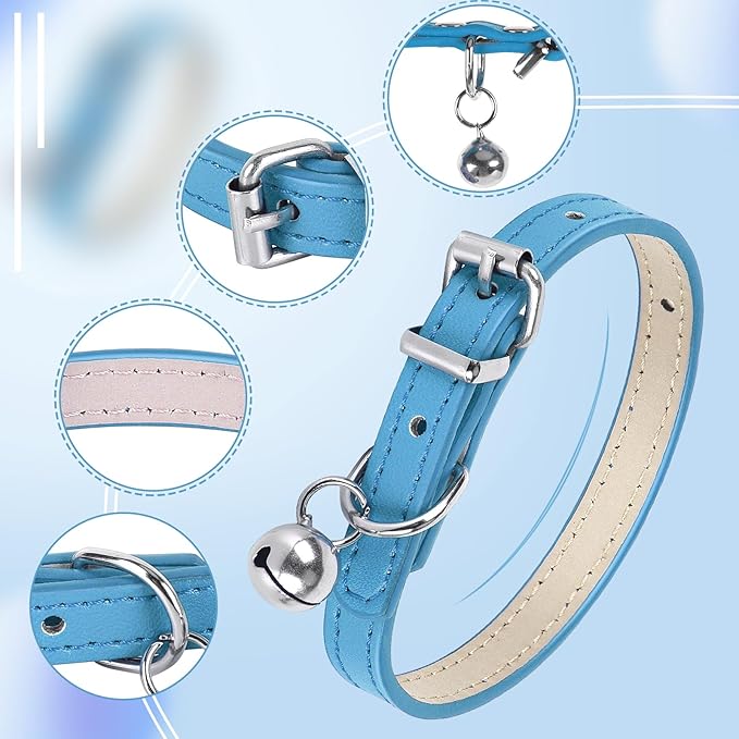 XXS Dog Collar for Teacup Adjustable Teacup Dog Collar for Small Medium Large Dogs 3/8 inch Width (Dark Blue, XXS)