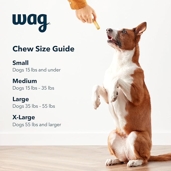 Amazon Brand - Wag Yak Cheese Himalayan Dog Chews, Dog Treats for Medium Size Dogs, All Natural, High Protein for Aggressive Chewers, 15-35 lbs, 3 Count, 6.9 oz