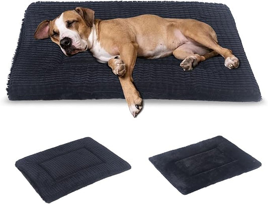 BVAGSS Dog Mat, Reversible Crate Pad, Memory Foam Pet Cushion, Soft Warm for Small Medium Dogs, Washable Kennel Bed Pad (42''x28''x1.6'', Dark Grey)