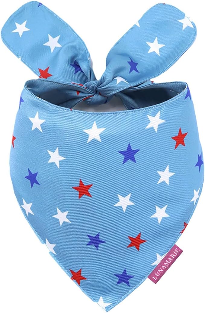 Luxury Pet Birthday Bandanas -Premium & Silky Poly Fabric | 100% Handmade | Custom Shape Dual Layered (Liberty, X-Small)