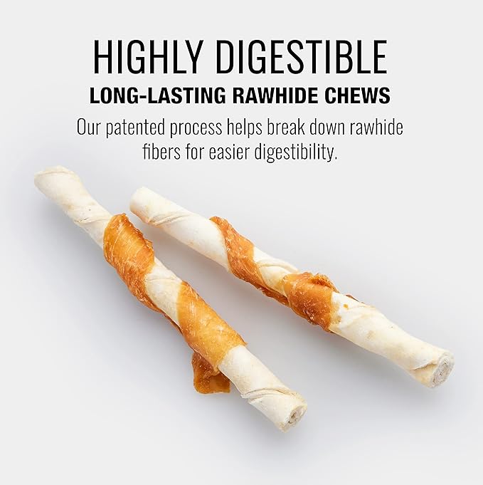 Good ‘n’ Fit Twist Sticks Made with Real Venison, 15 Count, Treat Your Dog to Long-Lasting and Highly Digestible Rawhide Chews