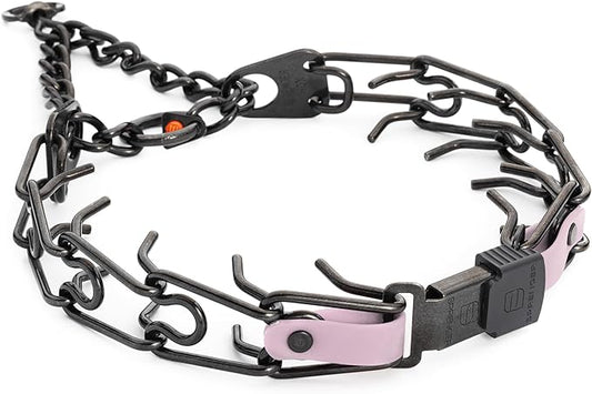 Herm Sprenger Black Stainless Steel Dog Collar with Quick Release ClicLock Buckle and Biothane Insert Training Collar Made in Germany (Pastel Purple, 25in x 4.0mm(Neck Size up to21-22in))