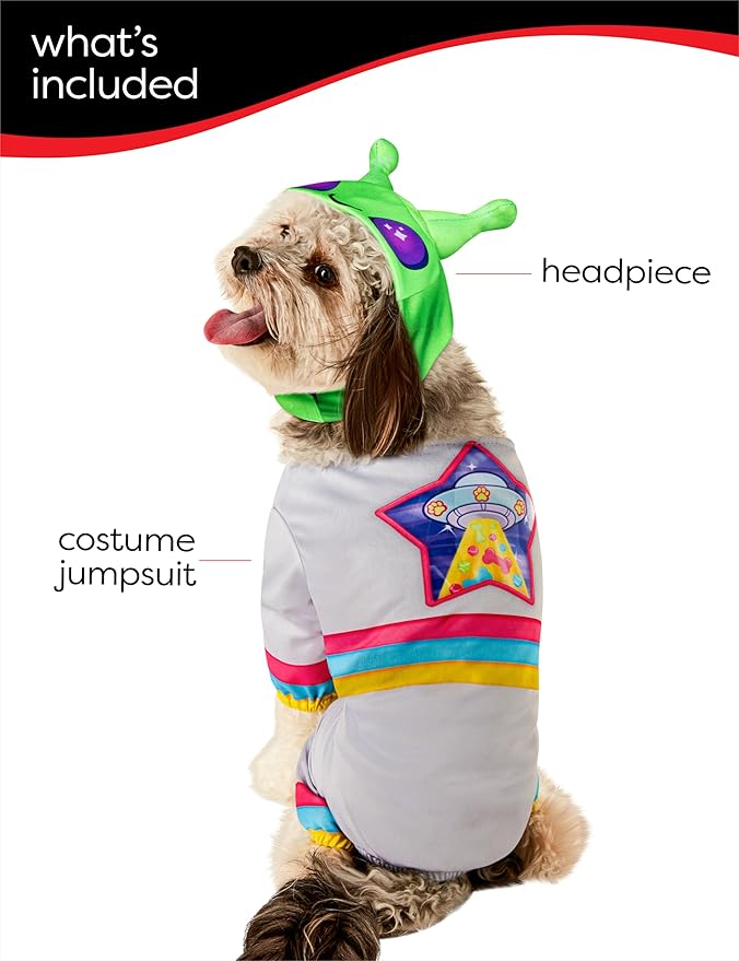 Rubies Alien Fun and Cute Pet Costume Jumpsuit and Hood for Themed Parties and Halloween, X-Large