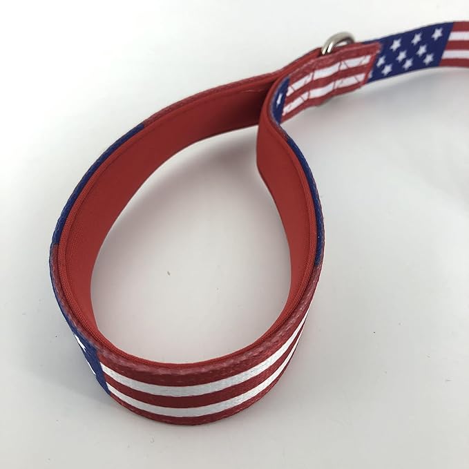 American Flag Dog Leash - Premium Nylon, Durable & Comfortable, 360° Rotating Metal Clip, Anti-Tangle Design, Ideal for Small to Medium Dogs (Leash L)