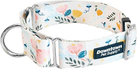 Downtown Pet Supply - Martingale Collar for Dogs - Big, Wide & Thick Dog Training Collar - Escape-Proof, Weatherproof, Durable and Comfortable - Floral - Large