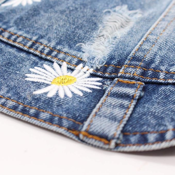 Pet Clothes Denim Dog Costume Summer Cowboy Vest Daisy Shirt Jeans Jacket Puppy Clothing for Chihuahua Yorkies XS